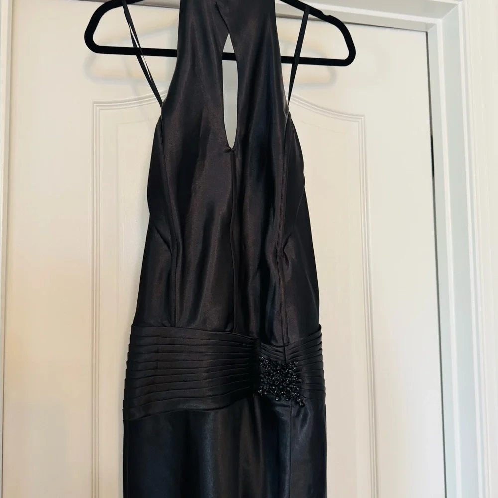 Black Halter Formal Prom Gown - Picture 11 of 12